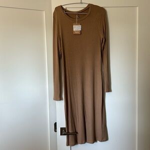 Reformation contour dress in camel. Never worn.